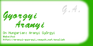 gyorgyi aranyi business card
